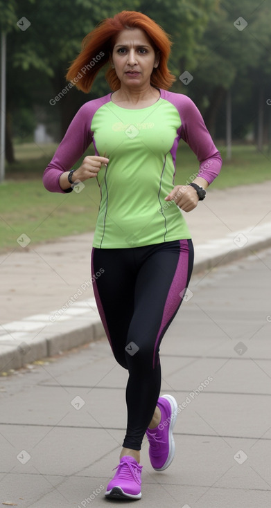 Pakistani middle-aged female with  ginger hair