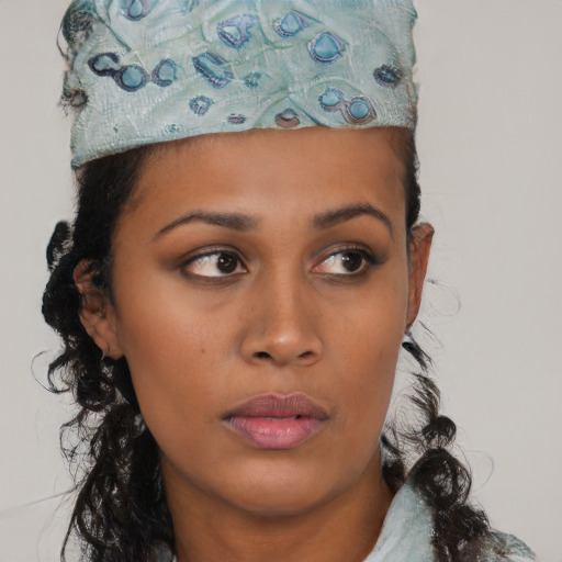 Neutral asian young-adult female with short  black hair and brown eyes