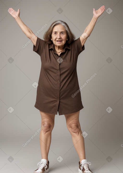 Elderly female with  brown hair