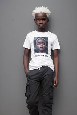 Ugandan teenager boy with  white hair