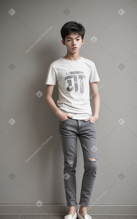 South korean teenager boy with  gray hair