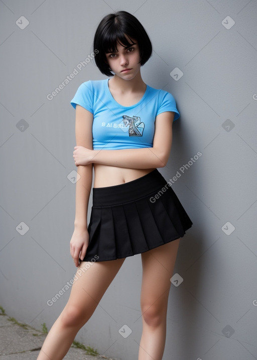 Swiss teenager girl with  black hair