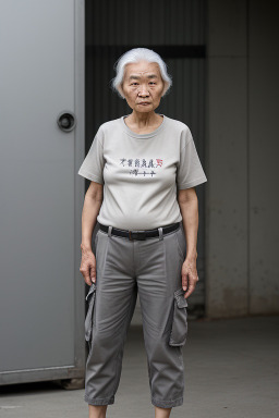 Chinese elderly female with  gray hair