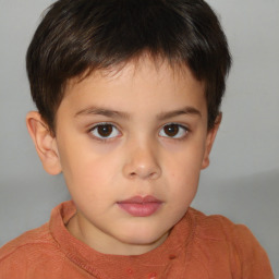 Neutral white child male with short  brown hair and brown eyes