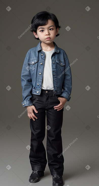 Chinese child boy with  black hair