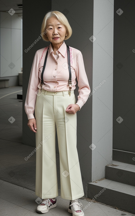 Korean elderly female with  blonde hair