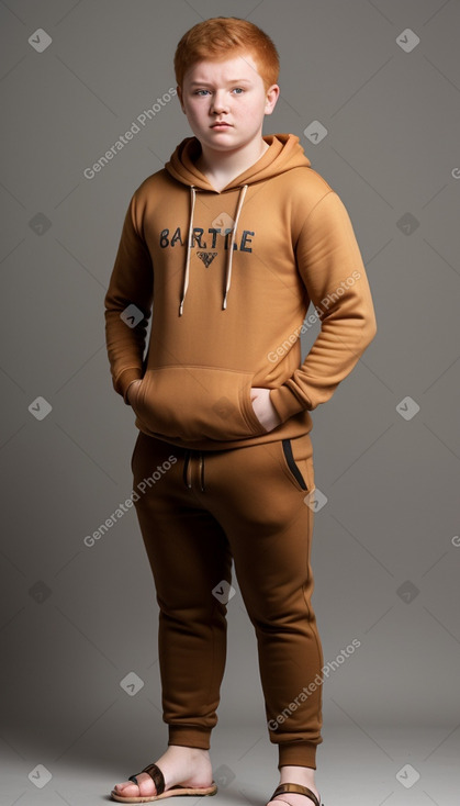 Uzbek teenager boy with  ginger hair