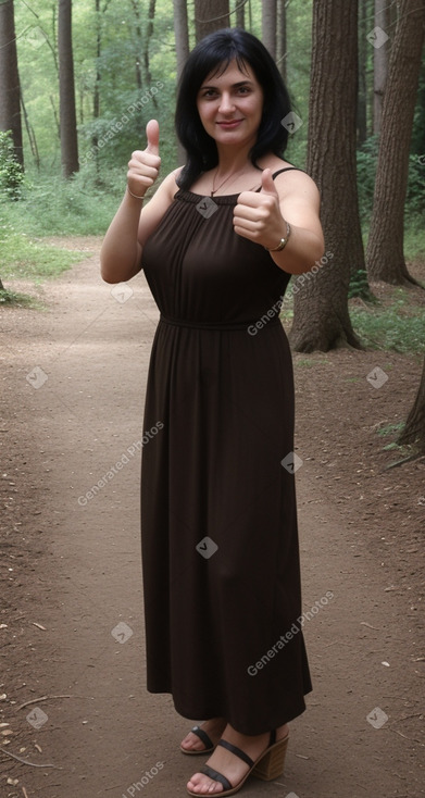 Macedonian middle-aged female with  black hair