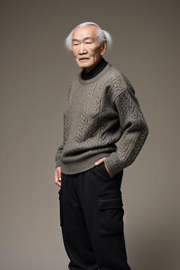 Mongolian elderly male with  black hair