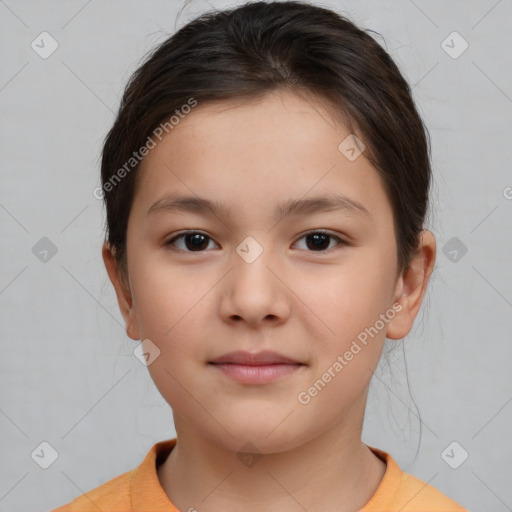 Neutral white young-adult female with short  brown hair and brown eyes