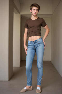 Austrian teenager boy with  brown hair