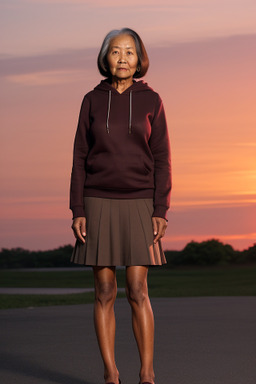 Elderly female with  brown hair