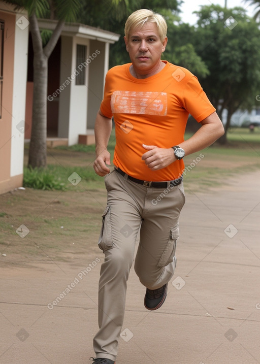 Paraguayan middle-aged male with  blonde hair