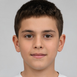 Neutral white child male with short  brown hair and brown eyes