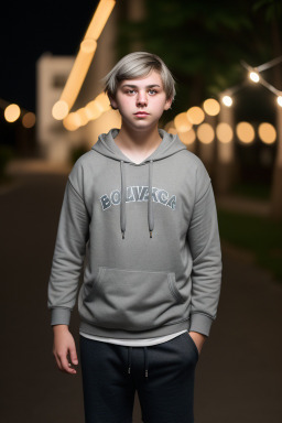 Croatian teenager boy with  gray hair