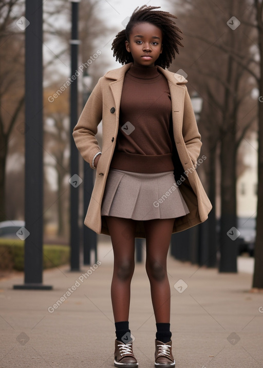 Togolese teenager girl with  brown hair