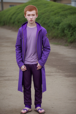 Uzbek teenager boy with  ginger hair