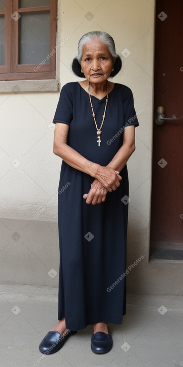 Nepalese elderly female with  black hair