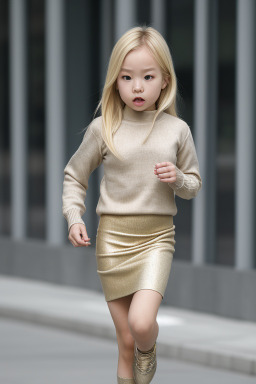 Korean child female with  blonde hair