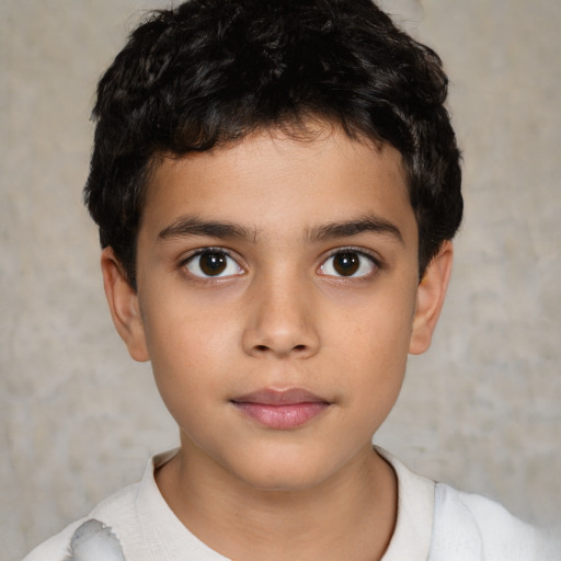 Neutral white child male with short  brown hair and brown eyes