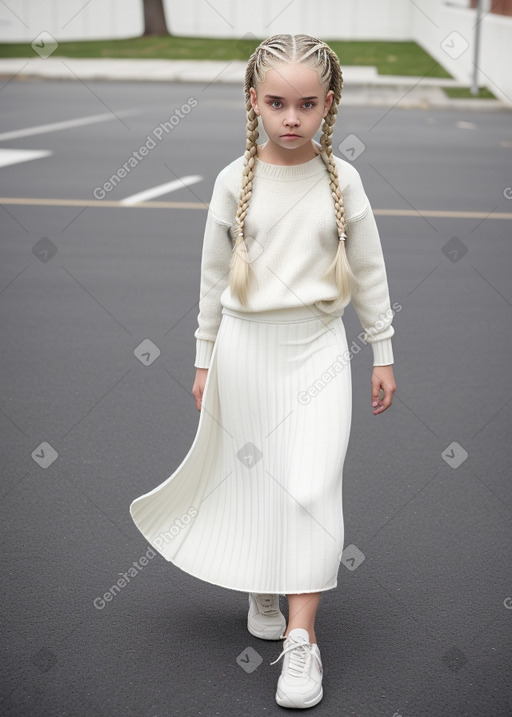 Caucasian child female with  white hair