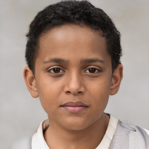 Neutral black child male with short  brown hair and brown eyes
