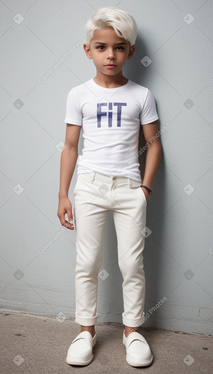 Puerto rican child boy with  white hair