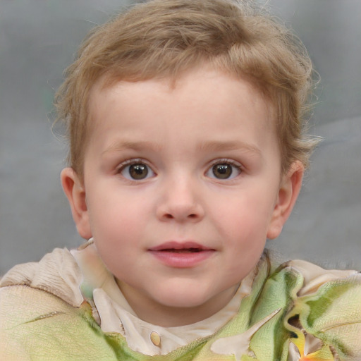 Neutral white child male with short  brown hair and blue eyes