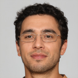 Neutral white adult male with short  brown hair and brown eyes