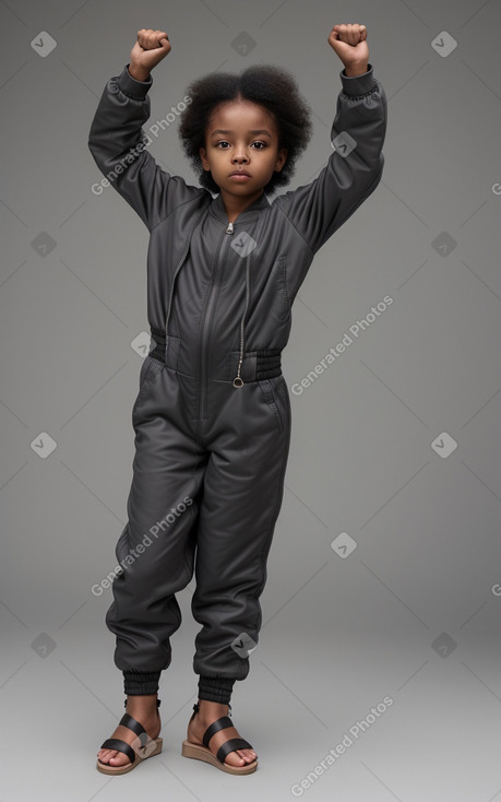 African american child female with  gray hair