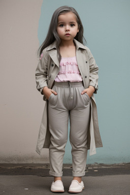 Costa rican infant girl with  gray hair