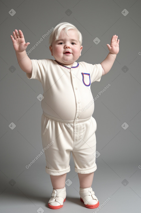 Chilean infant boy with  white hair