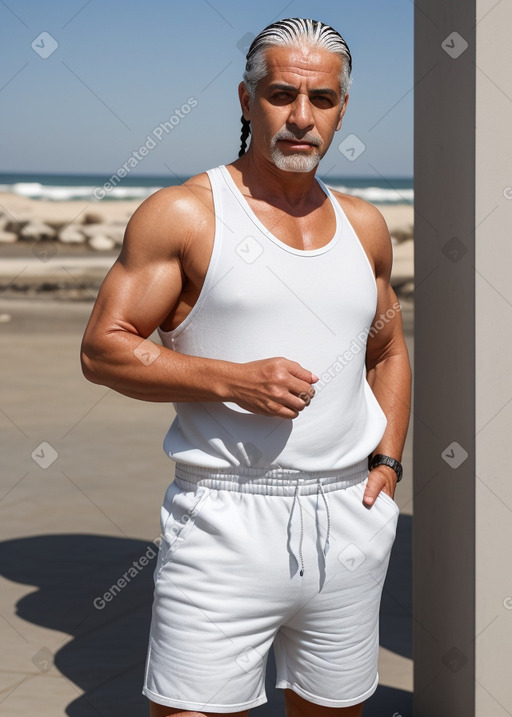 Tunisian middle-aged male with  white hair