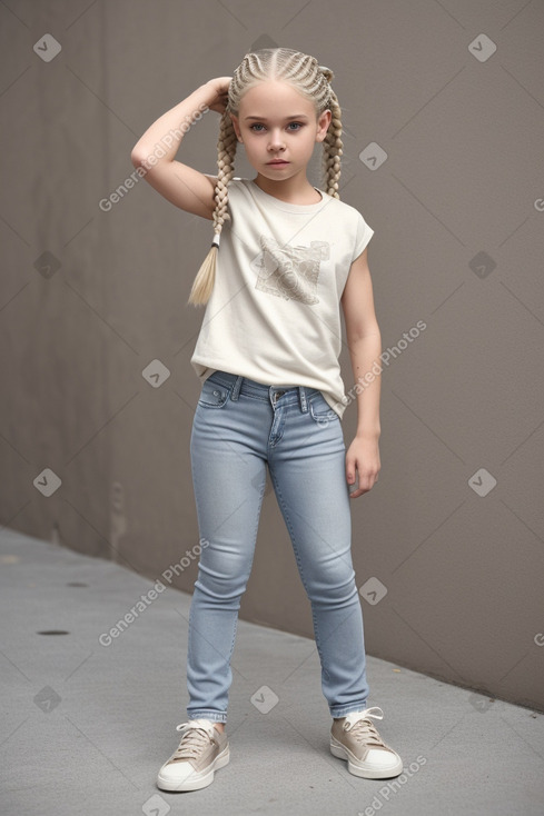 Caucasian child female with  white hair