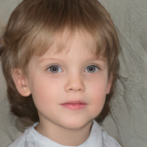 Neutral white child male with medium  brown hair and brown eyes