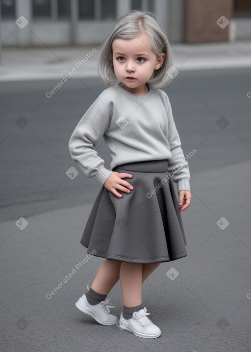 Slovak infant girl with  gray hair