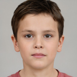 Neutral white child male with short  brown hair and brown eyes