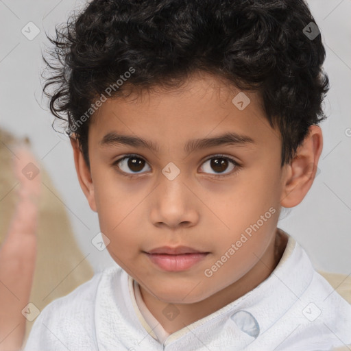 Neutral white child male with short  brown hair and brown eyes