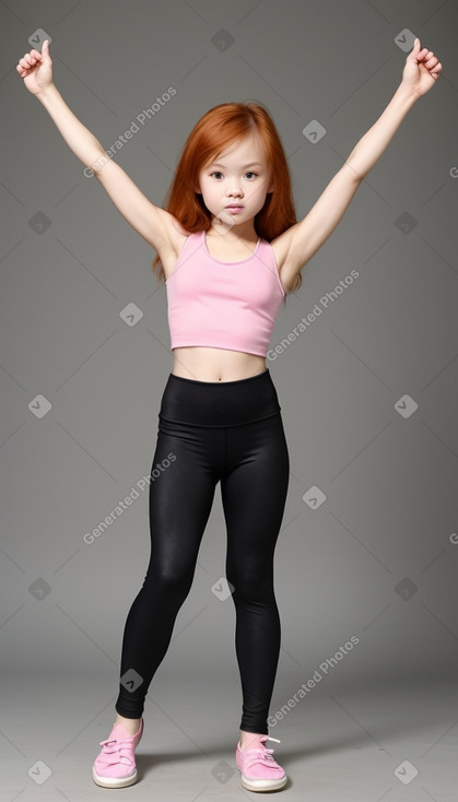 Vietnamese child girl with  ginger hair