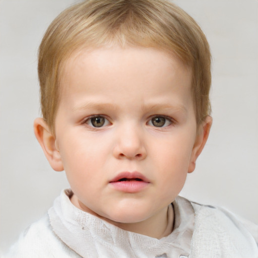 Neutral white child male with short  brown hair and brown eyes