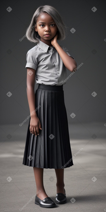 Child girl with  gray hair