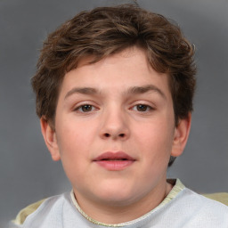 Neutral white child male with short  brown hair and brown eyes