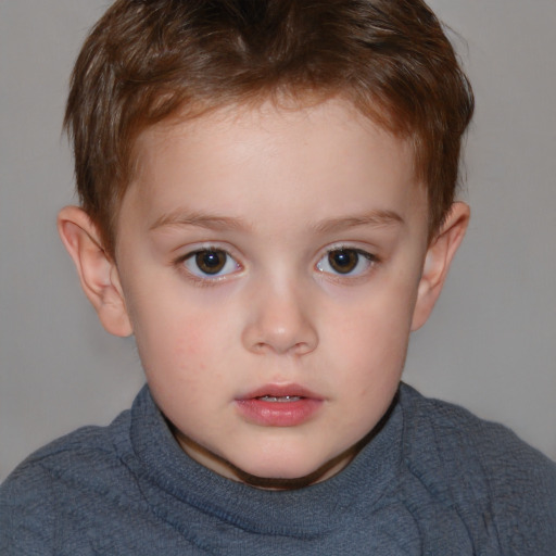 Neutral white child male with short  brown hair and brown eyes