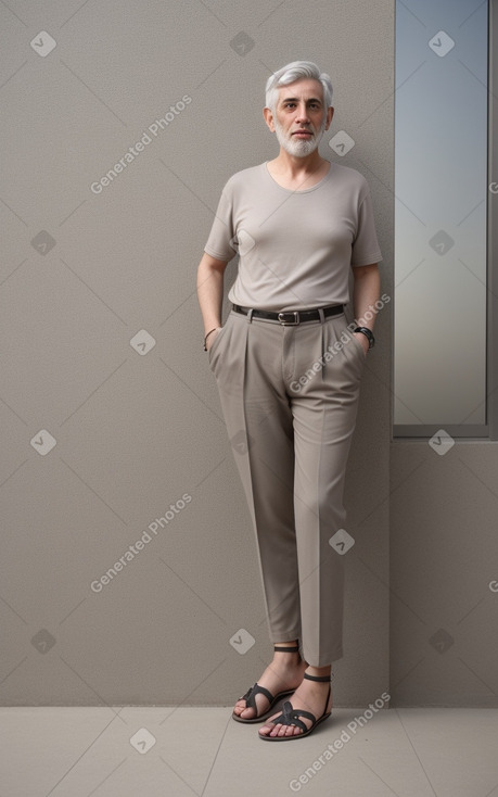 Israeli adult non-binary with  gray hair