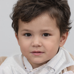 Neutral white child male with short  brown hair and brown eyes