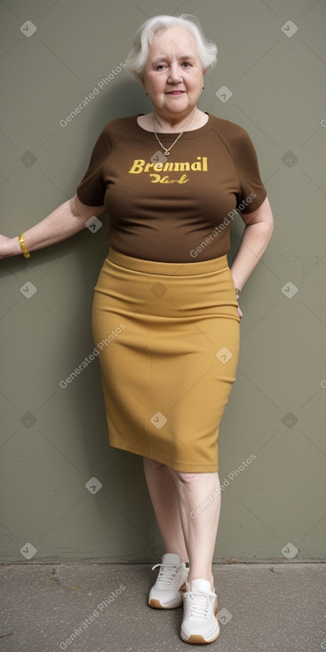 Irish elderly female with  brown hair