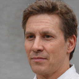 Neutral white adult male with short  brown hair and brown eyes