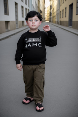 Austrian child boy with  black hair