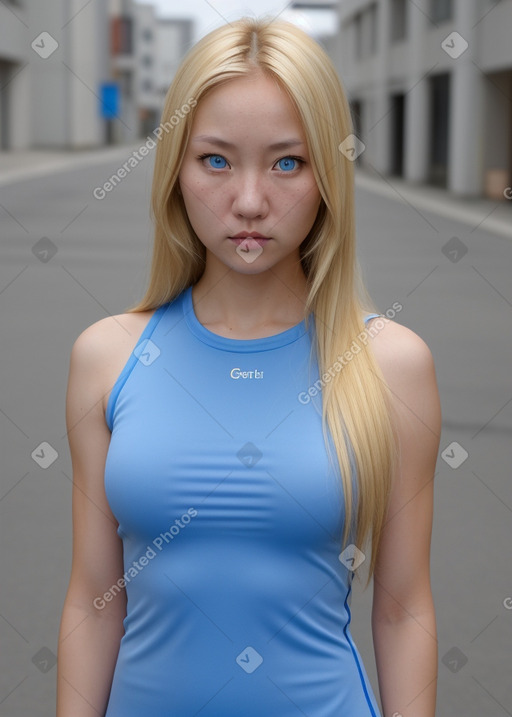 Mongolian adult female with  blonde hair