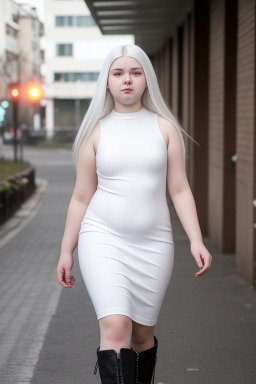 Ukrainian teenager girl with  white hair